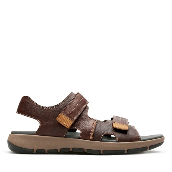 Clarks Mens Brixby Shore Sandals Dark Brown | CA-182564